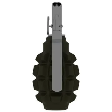Grenade on a white background. Isolate. 3D rendering of excellent quality in  Stock Illustration
