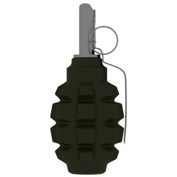 Grenade on a white background. Isolate. 3D rendering of excellent quality in  Foto stock