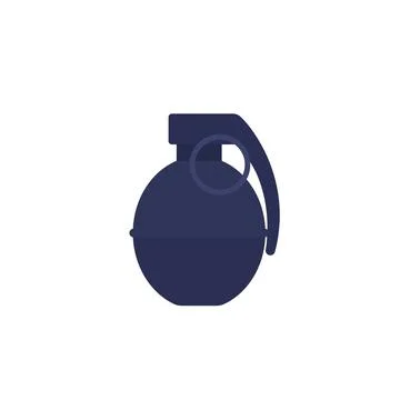 Grenade on white, vector icon Stock Illustration