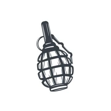 Grenade on white vector illustration Stock Illustration