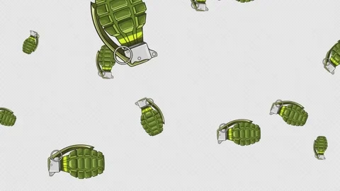 Grenades Falling down animation. Stock Footage 347400472