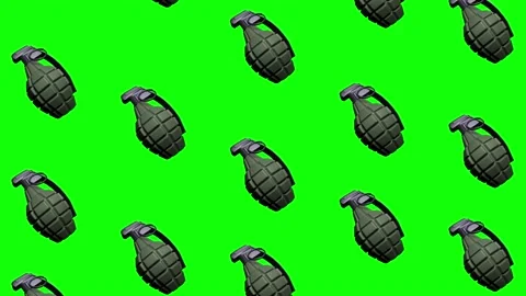 Grenades falling from the sky green screen 4k animation 스톡 동영상 200570861