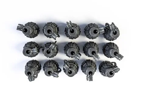 Grenades isolated on white background Stock Illustration