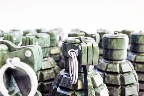 Grenades isolated on white background Stock Illustration