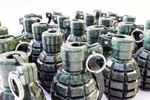 Grenades isolated on white background Stock Illustration