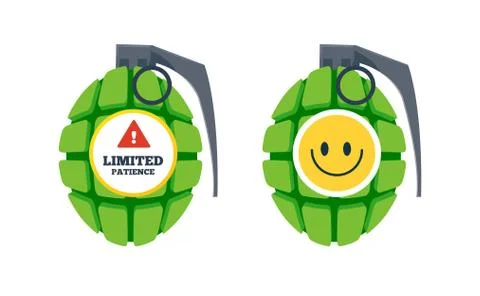 Grenades with sticker. Vector Illustration. Stock Illustration