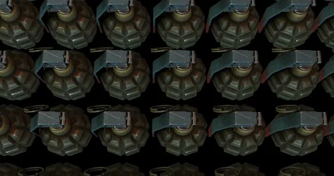Grenades top view production Stock Footage 106118933