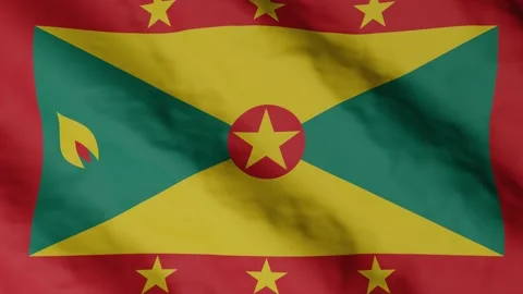 Grenadian flag waving in the wind. Grenada national flag video footage. Stock Footage 170767639