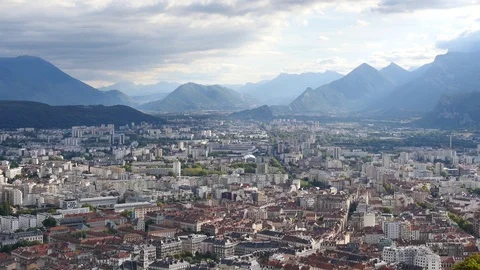 Grenoble in the evening. Stock Footage 96223795