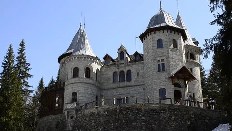 Gressoney-Saint-Jean, Valle d 'Aosta region, Italy. Castel Savoia. Stock Footage 88992366