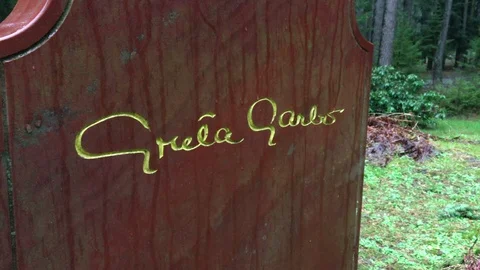 Greta Garbo grave in Forest Cemetry, Stockholm Stock Footage 123849836