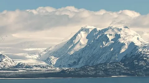 Grewingk Glacier Clouds Overlook Time Lapse Vídeo Stock 10865272