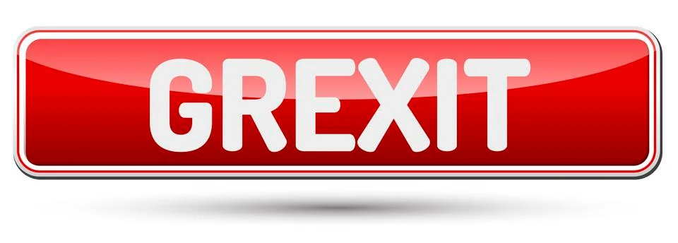 Grexit - Abstract beautiful button with text. Stock Illustration