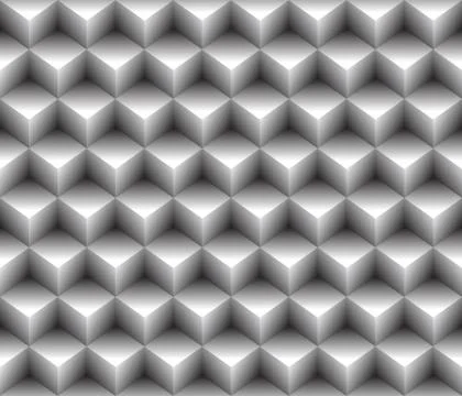 Grey 3d cubes contour abstract geometrical cubes seamless pattern background Stock Illustration