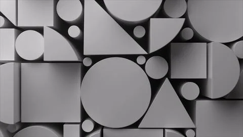 Grey 3d geometric shapes creating abstract background Stock Illustration