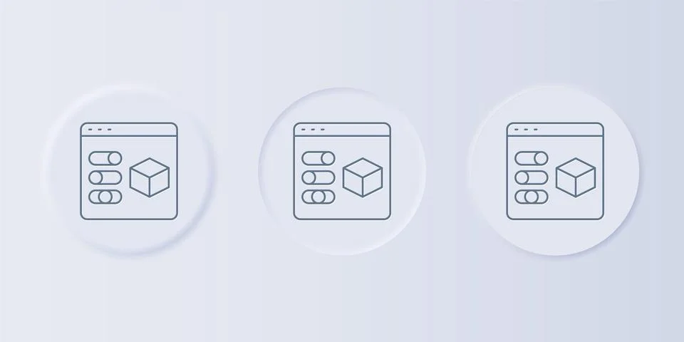 Grey 3D printer icon isolated on grey background. 3d printing. Set icons in.. Stock Illustration