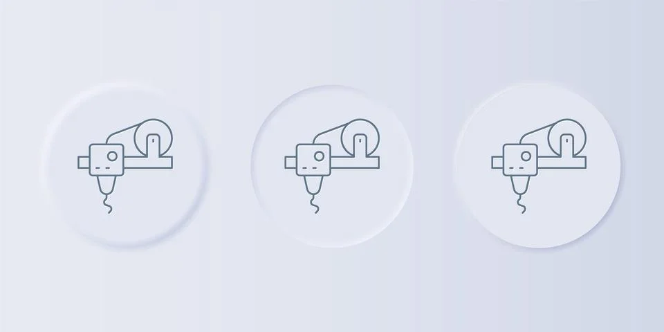 Grey 3D printer icon isolated on grey background. 3d printing. Set icons in.. Stock Illustration