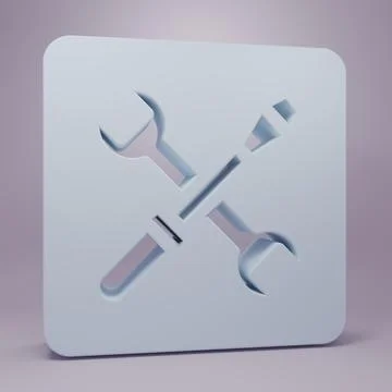 Grey 3D printer setting icon isolated on purple background. 3d printing. Mi.. Ilustração Stock