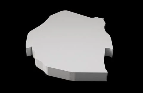 Grey 3d rendering illustration of Estwani's map isolated on black background Stock Illustration