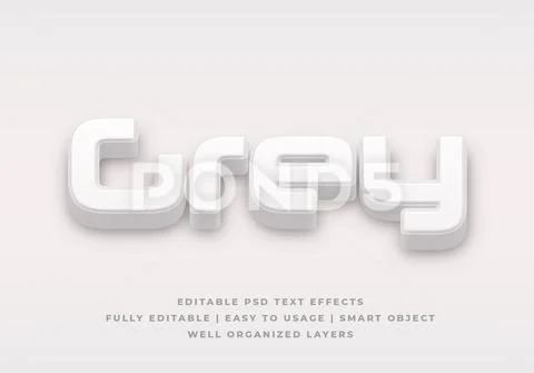 Grey 3d text style effect mockup = PSD Template PSD Template