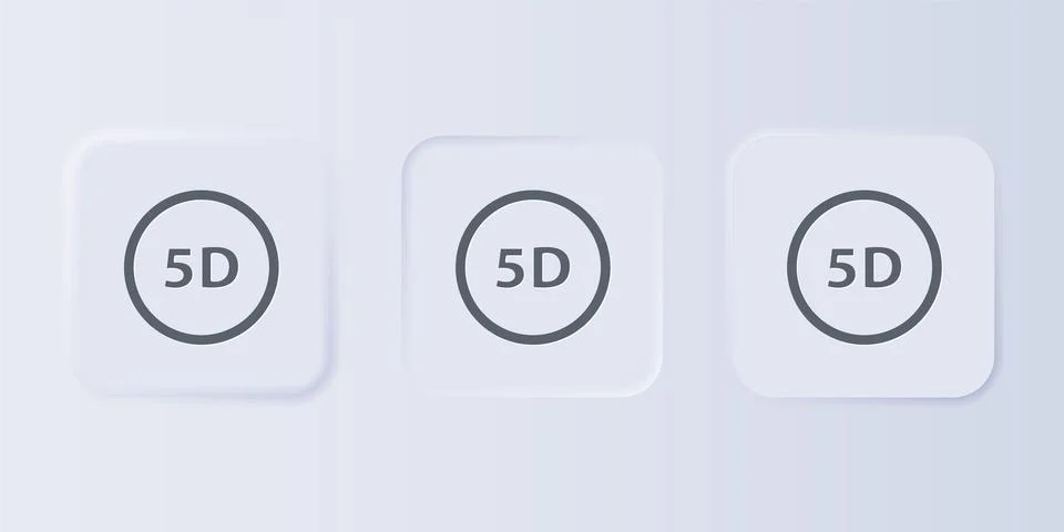 Grey 5d virtual reality icon isolated on grey background. Large three-dimen.. Stock Illustration