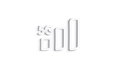 Grey 5g network line icon on white background. Front view. 4K Video motion Stock Footage 151590870