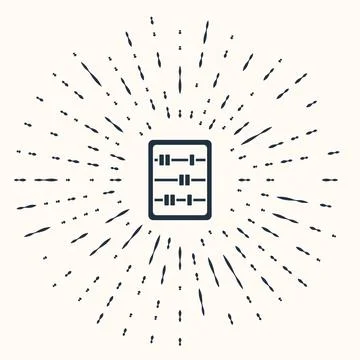 Grey Abacus icon isolated on beige background. Traditional counting frame. Ed Stock Illustration