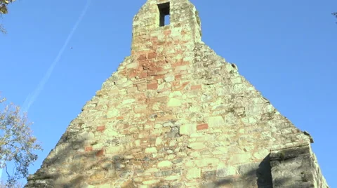 Grey Abbey monastery facade ruins medieval Northern Ireland Newtownards Vídeo Stock 64056499