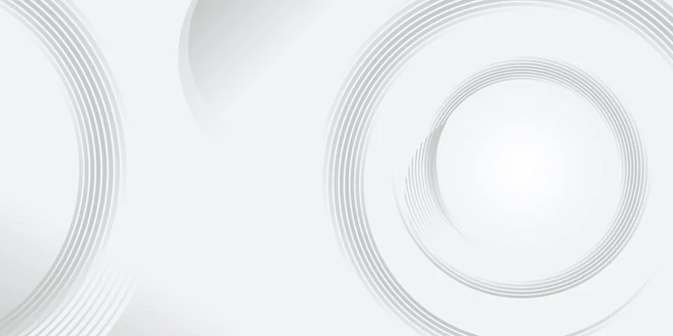 Grey abstract background with white circle lines. Geometric stripe line art.. Stock Illustration