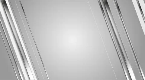 Grey abstract hi-tech minimal background with metallic stripes Stock Illustration