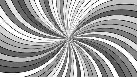Grey abstract hypnotic striped spiral vortex background design from curved rays Stock Illustration
