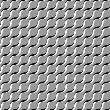 Grey abstract wavy 3D-like background. Vector seamless pattern 스톡 일러스트