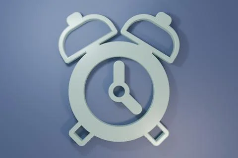 Grey Alarm clock icon isolated on purple-blue background. Wake up, get up c.. イラスト素材
