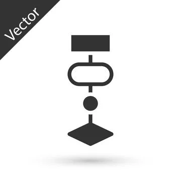 Grey Algorithm icon isolated on white background. Algorithm symbol design from Stock Illustration