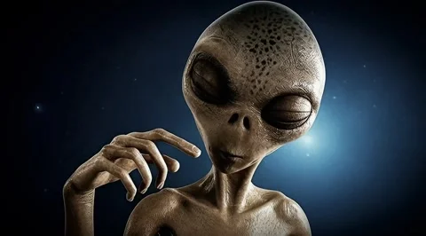 Grey Alien dark terror animation 3D Stock Footage 322643078