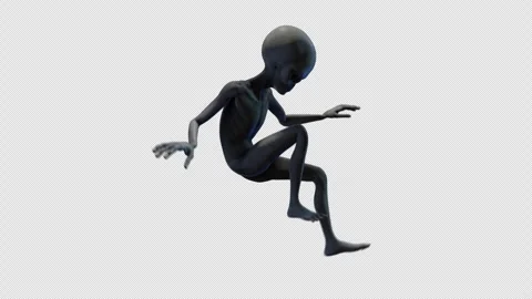 Grey Alien Floating Stock Footage 293490898