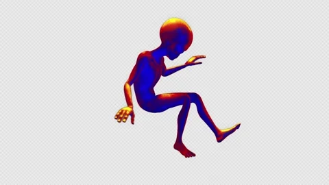 Grey Alien Floating Heat Vision Stock Footage 293491621