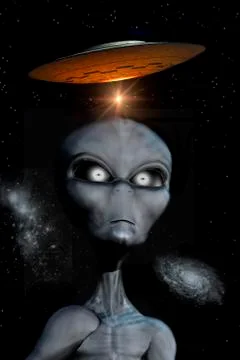 A grey alien. Stock Illustration