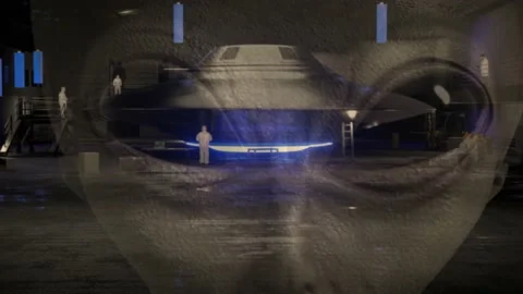 Grey Alien looking through a child’s bedroom window Stock Footage 155450715