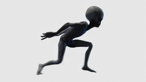 Grey Alien Low Run 01 Video stock 293490876
