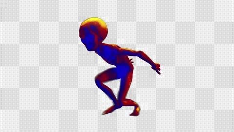 Grey Alien Low Run Heat Vision 02 Stock Footage 293491680