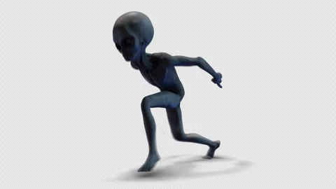 Grey Alien Low Run With Shadow 02 Video stock 293492348