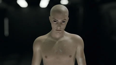Grey Alien slowly Morphs or Transforms into A Human being CGI Animation Stock Footage 333526918