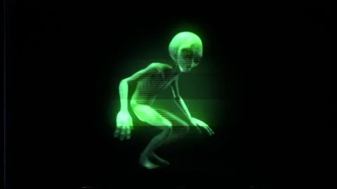 Grey Alien Sneak Night Vision Stock Footage 293492316