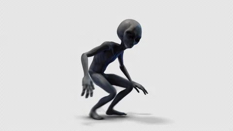 Grey Alien Sneak With Shadow Stock Footage 293492414