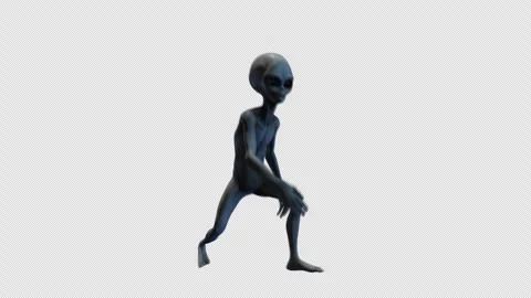 Grey Alien Stylised Walk 02 Stock-Footage 293491345