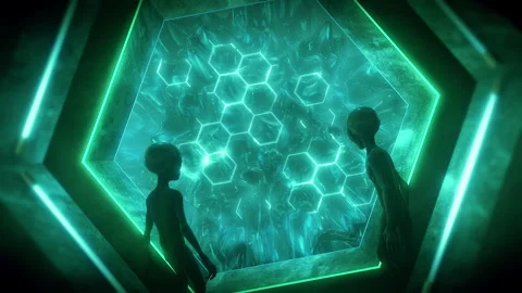 Grey Aliens With Energy Source Stock-Footage 293478397