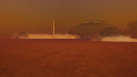 Grey Aliens On Mars with Astronauts Video stock 211801325
