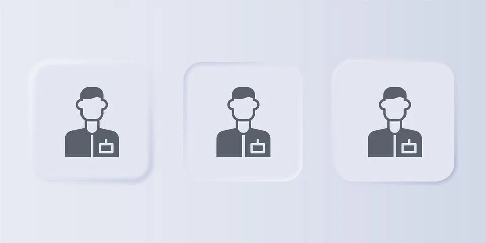 Grey Analyst engineer icon isolated on grey background. Set icons in square.. Stock Illustration