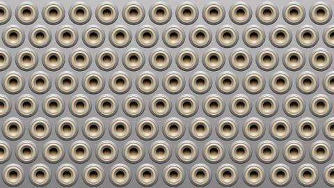 Grey and Beige Embossed Round Loudspeaker Background Vector Illustration Stock Illustration